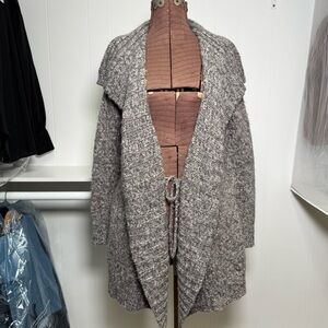 Diane Von Furstenberg Long Wool Chunky Sweater Cardigan Wrap